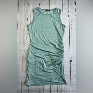 BTFBM Sleeveless Ruched Tank Dress - Seafoam Green size L